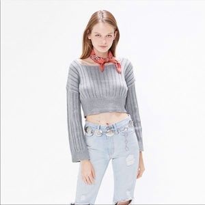 Urban outfitters crop square neck sweater